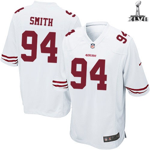 Kids Nike San Francisco 49ers 94 Justin Smith White 2013 Super Bowl NFL Jersey Cheap