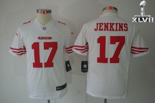 Kids Nike San Francisco 49ers 17 A J Jenkins Limited White 2013 Super Bowl NFL Jersey Cheap