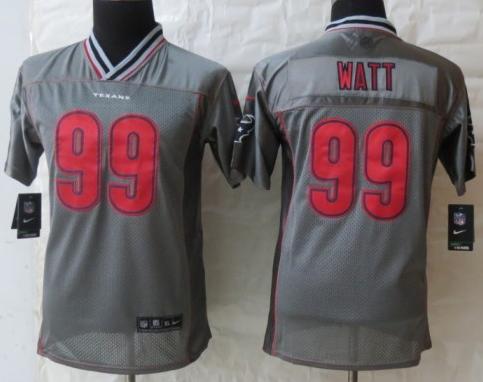 Kids Nike Houston Texans 99 J.J. Watt Grey Vapor Elite NFL Jerseys Cheap