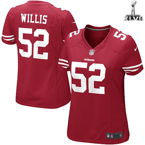 Cheap Women Nike San Francisco 49ers 52 Patrick Willis Red 2013 Super Bowl NFL Jersey
