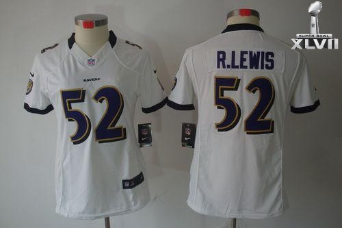 Cheap Women Nike Baltimore Ravens 52 Ray Lewis Limited White 2013 Super Bowl NFL Jersey