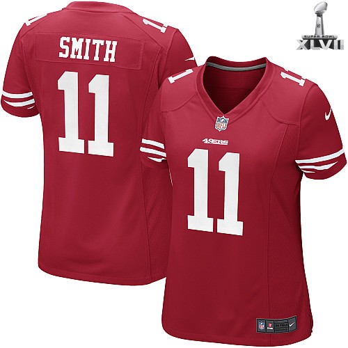 Cheap Women Nike San Francisco 49ers 11 Alex Smith Red 2013 Super Bowl NFL Jersey
