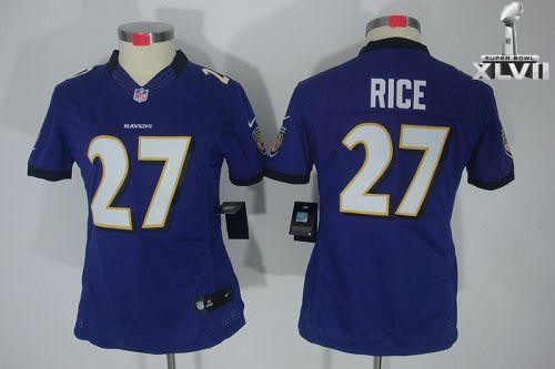 Cheap Women Nike Baltimore Ravens 27 Ray Rice Limited Purple 2013 Super Bowl NFL Jersey