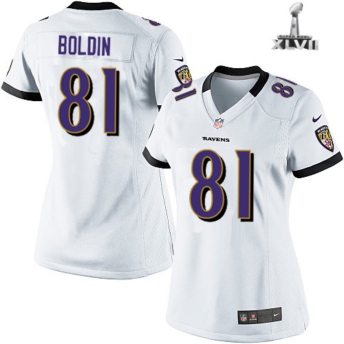 Cheap Women Nike Baltimore Ravens 81 Anquan Boldin White 2013 Super Bowl NFL Jersey