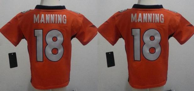 Baby Nike Denver Broncos 18 Peyton Manning Orange NFL Jerseys For Cheap