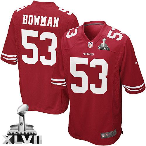 Kids Nike San Francisco 49ers #53 NaVorro Bowman Limited Red Super Bowl XLVII NFL Jersey Cheap