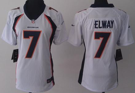 Cheap Women Nike Denver Broncos 7 John Elway White NFL Jerseys 2013 New Style