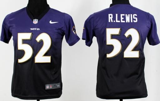 Kids Nike Baltimore Ravens 52 Ray Lewis Drift Fashion II Elite Black Purple NFL Jerseys Cheap