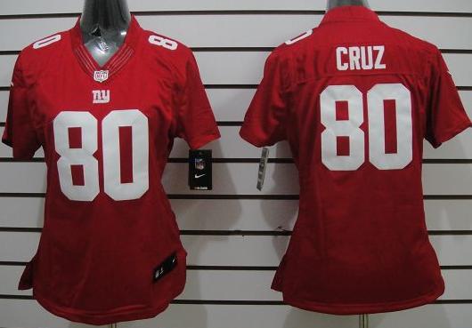 Cheap Women Nike New York Giants 80# Victor Cruz Red Game LIMITED Nike NFL Jerseys