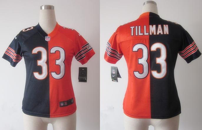 Cheap Women Nike Chicago Bears 33 Charles Tillman Blue Orange Split Elite NFL Jerseys