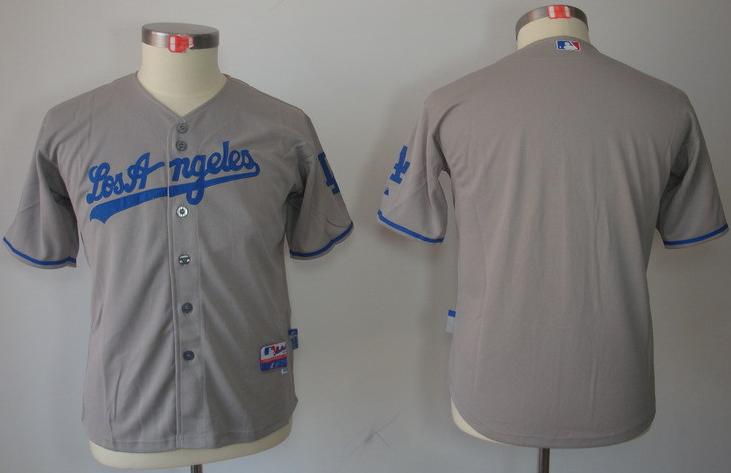 Kids Los Angeles Dodgers Blank Grey MLB Jerseys Cheap