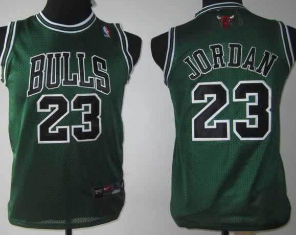 Kids Chicago Bulls 23 Michael Jordan Green NBA Jerseys Cheap