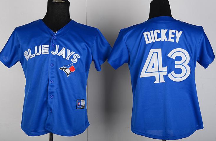Cheap Women Toronto Blue Jays 43# DICKEY Blue MLB Jerseys