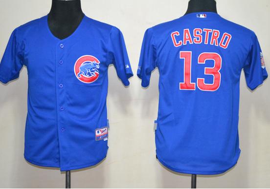 Kids Chicago Cubs 13 Starlin Castro Blue MLB Jersey Cheap