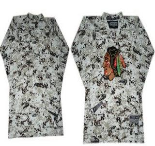 Kids Chicago Blackhawks Blank White Camo NHL Jerseys For Sale