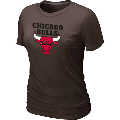 Cheap Women Chicago Bulls Big & Tall Primary Logo Brown NBA Basketball T-Shirt