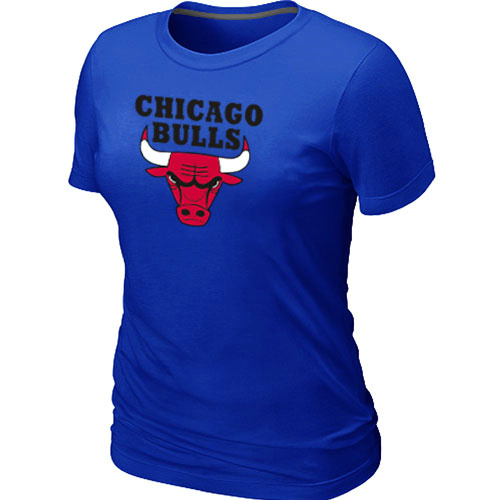 Cheap Women Chicago Bulls Big & Tall Primary Logo Blue NBA Basketball T-Shirt