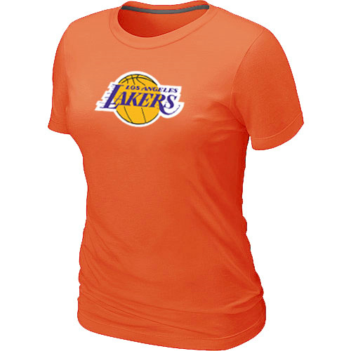 Cheap Women Los Angeles Lakers Big & Tall Primary Logo Orange NBA Basketball T-Shirt