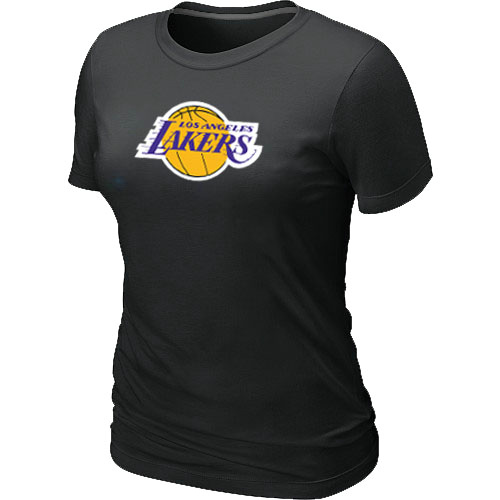 Cheap Women Los Angeles Lakers Big & Tall Primary Logo Black NBA Basketball T-Shirt