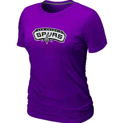 Cheap Women San Antonio Spurs Big & Tall Primary Logo Purple NBA Basketball T-Shirt