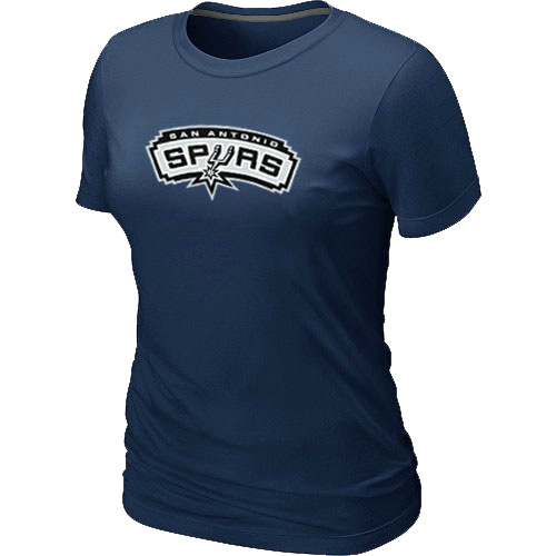 Cheap Women San Antonio Spurs Big & Tall Primary Logo D.Blue NBA Basketball T-Shirt