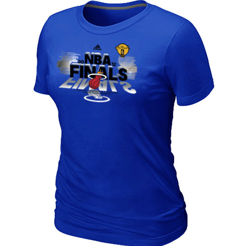 Cheap Women Miami Heat 2012 Eastern Conference Champions Blue NBA Basketball T-Shirt