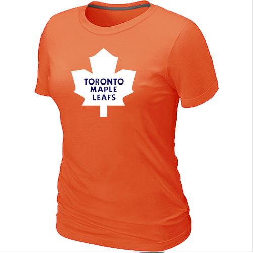 Cheap Women Toronto Maple Leafs Big & Tall Logo Orange NHL T-Shirt