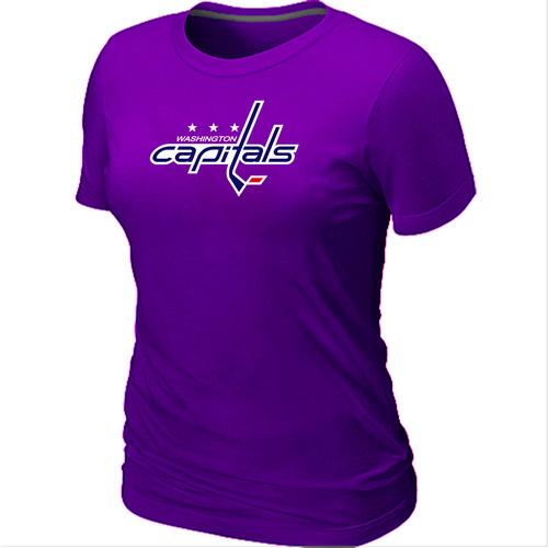 Cheap Women Washington Capitals Big & Tall Logo Purple NHL T-Shirt