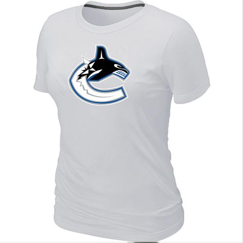 Cheap Women Vancouver Canucks Big & Tall Logo White NHL T-Shirt