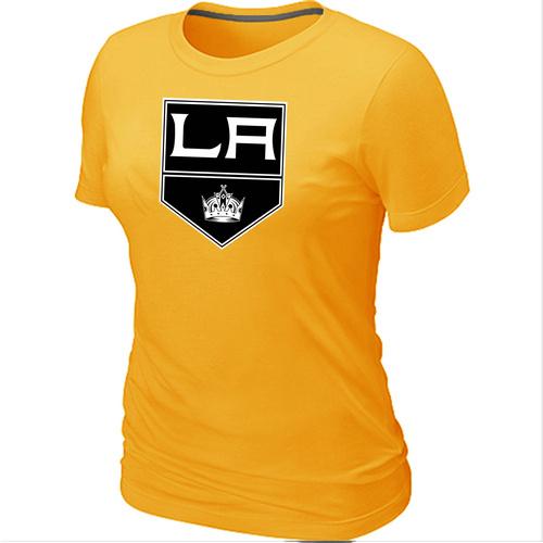 Cheap Women Los Angeles Kings Big & Tall Logo Yellow NHL T-Shirt