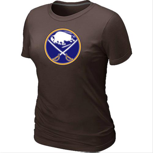 Cheap Women Buffalo Sabres Big & Tall Logo Brown NHL T-Shirt