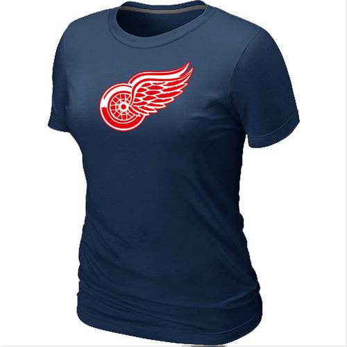 Cheap Women Detroit Red Wings Big & Tall Logo D.Blue NHL T-Shirt