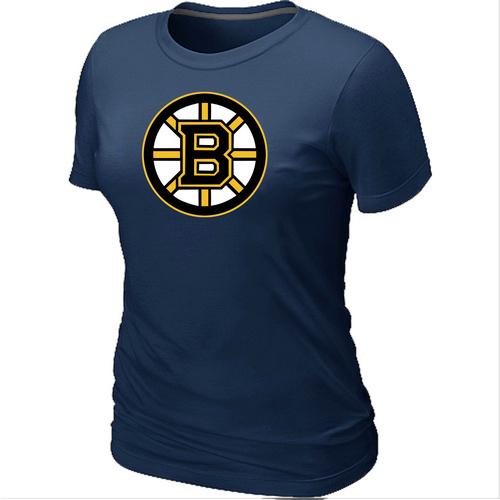 Cheap Women Boston Bruins Big & Tall Logo D.Blue NHL T-Shirt