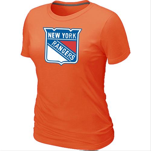 Cheap Women New York Rangers Big & Tall Logo Orange NHL T-Shirt