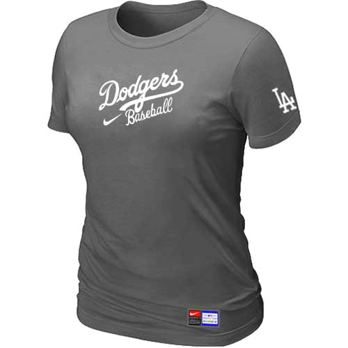 Cheap Women Los Angeles Dodgers Nike D.Grey Short Sleeve Practice MLB Baseball T-Shirt