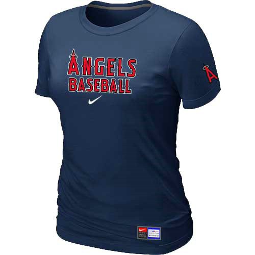 Cheap Women Los Angeles of Anaheim Nike D.Blue Short Sleeve Practice MLB Baseball T-Shirt