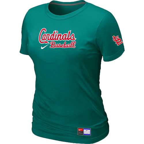 Cheap Women St. Louis Cardinals Nike L.Green Short Sleeve Practice MLB Baseball T-Shirt