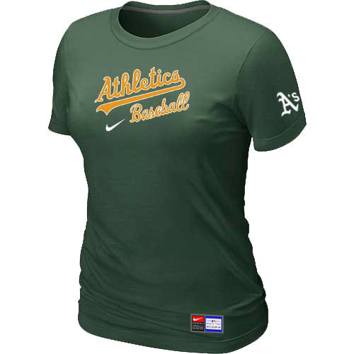 Cheap Women Oakland Athletics Nike D.Green Short Sleeve Practice MLB Baseball T-Shirt