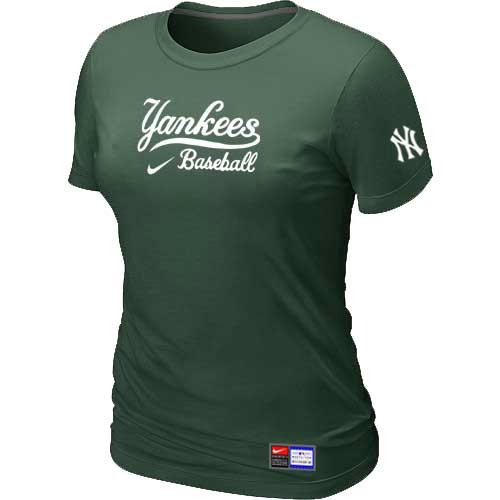Cheap Women New York Yankees Nike D.Green Short Sleeve Practice MLB Baseball T-Shirt