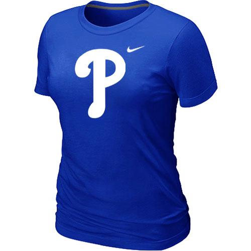 Cheap Women MLB Philadelphia Phillies Heathered Blue Nike Blended MLB Baseball T-Shirt