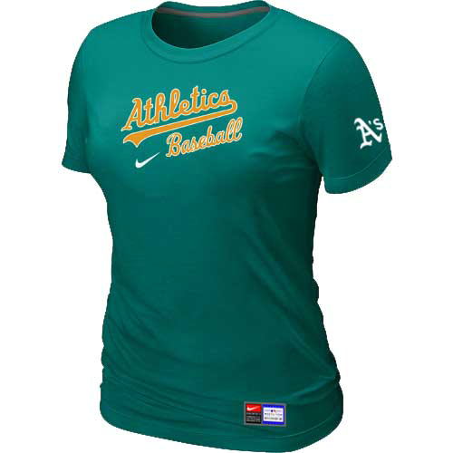 Cheap Women Oakland Athletics Nike L.Green Short Sleeve Practice MLB Baseball T-Shirt