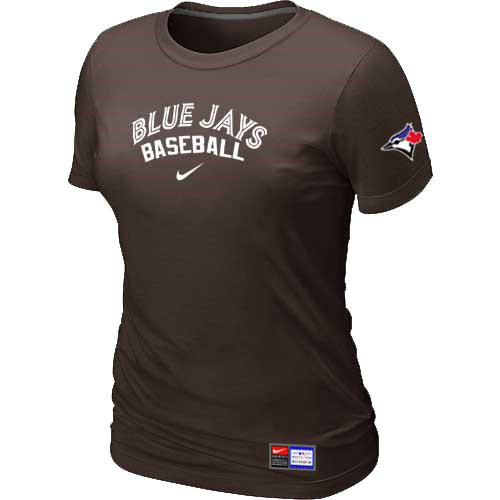 Cheap Women Toronto Blue Jays Nike Brown Short Sleeve Practice MLB Baseball T-Shirt