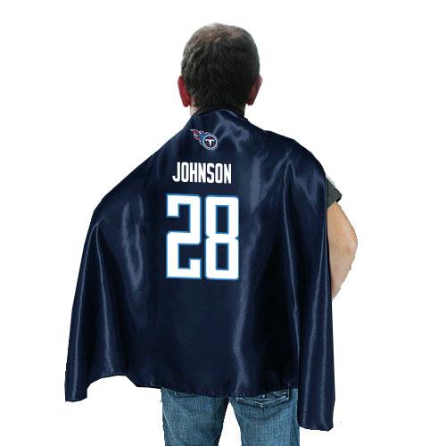 Tennessee Titans 28 Chris Johnson D.BLue NFL Hero Cape Sale Cheap