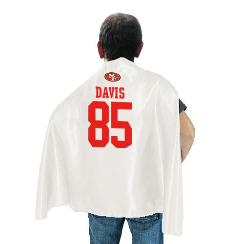 San Francisco 49ers 85 Vernon Davis White NFL Hero Cape Sale Cheap