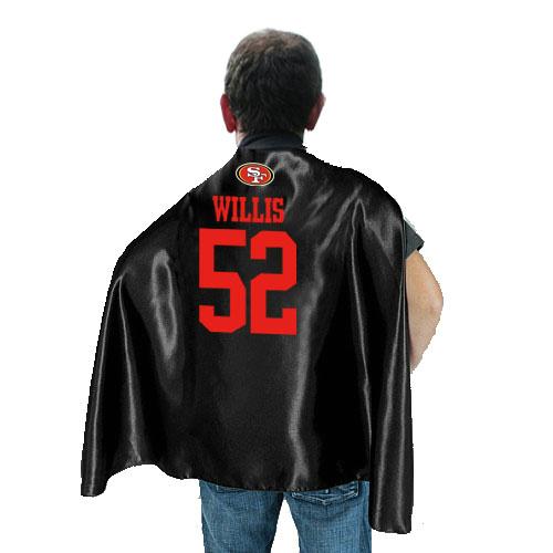 San Francisco 49ers 52 Patrick Willis Black NFL Hero Cape Sale Cheap
