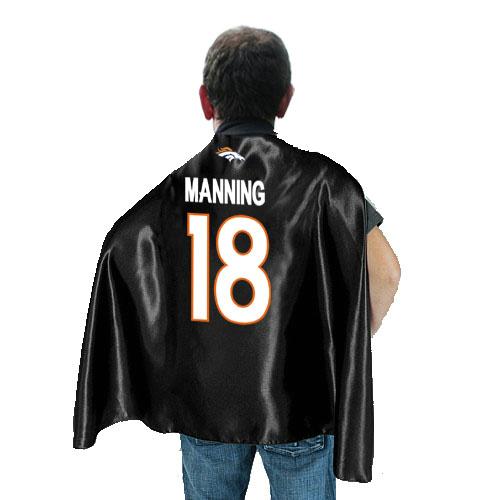 Denver Broncos 18 Peyton Manning Black NFL Hero Cape Sale Cheap
