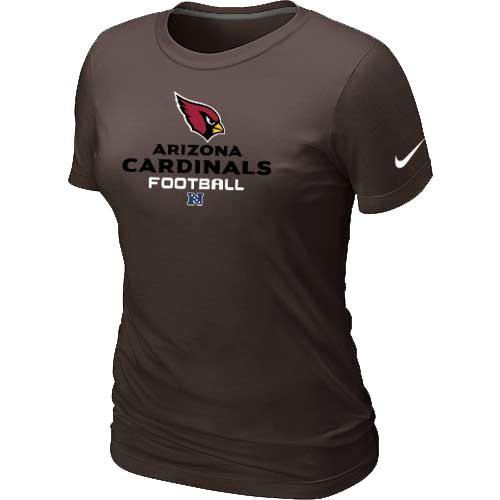 Cheap Women Nike Arizona Cardinals Brown Critical Victory NFL Football T-Shirt