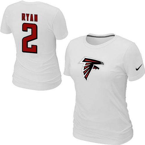 Cheap Women Nike Atlanta Falcons 2 ryan Name & Number White NFL Football T-Shirt