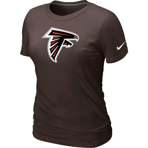 Cheap Women Nike Atlanta Falcons Brown Logo NFL Football T-Shirt