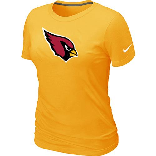 Cheap Women Nike Arizona Cardinals Yellow Logo NFL Football T-Shirt